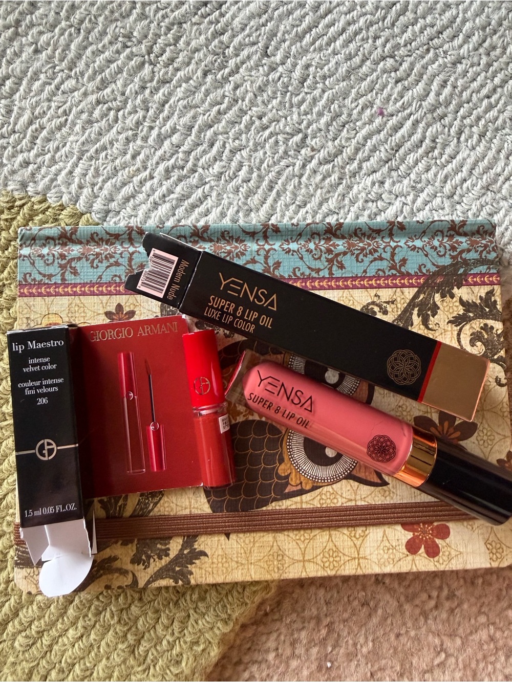 Yensa Super 8 Lip Oil + Giorgio Armani mini Lip Maestro Duo - Pink/Red Shades